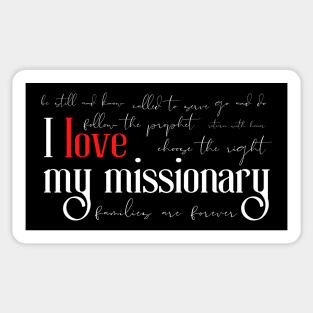 LDS Missionary I Love My Missionary Word Cloud Sticker